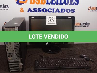 LOTE 269 -  01 CPU MARCA LENOVO, MONITOR PHILIPS COM TECLADO E MOUSE. (NO ESTADO) ATENÇÃO! FAZER A VISITAÇÃO ANTES DE ARREMATAR, NÃO SABEMOS SE FUNCIONA. LEILÃO NÃO TEM GARANTIA E NEM DEVOLUÇÃO, SUJEITO A POSSÍVEIS AVARIAS VISÍVEIS/OCULTAS E/OU AUSÊNCIA DE COMPONENTES.