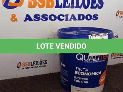 LOTE 278 - 01 GALÃO DE TINTA PARA INTERIOR QUALITEX NA COR PEROLA 18L RENDE ATÉ 300M. (NO ESTADO) ATENÇÃO! FAZER A VISITAÇÃO ANTES DE ARREMATAR, NÃO SABEMOS SE FUNCIONA. LEILÃO NÃO TEM GARANTIA E NEM DEVOLUÇÃO, SUJEITO A POSSÍVEIS AVARIAS VISÍVEIS/OCULTAS E/OU AUSÊNCIA DE COMPONENTES.