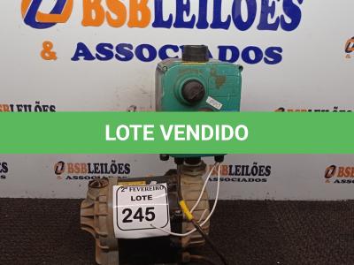 LOTE 245 -  01 BOMBA PRESSURIZADORA MARCA SYLLENTE. (NO ESTADO) ATENÇÃO! FAZER A VISITAÇÃO ANTES DE ARREMATAR, NÃO SABEMOS SE FUNCIONA. LEILÃO NÃO TEM GARANTIA E NEM DEVOLUÇÃO, SUJEITO A POSSÍVEIS AVARIAS VISÍVEIS/OCULTAS E/OU AUSÊNCIA DE COMPONENTES.