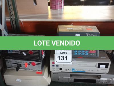 LOTE 131 - 02 VÍDEOS CASSETES, 02 IMPRESSORAS DE CHEQUE, 01 PURIFICADOR DE ÁGUA E 01 SCANNER. (NO ESTADO) ATENÇÃO! FAZER A VISITAÇÃO ANTES DE ARREMATAR, NÃO SABEMOS SE FUNCIONA. LEILÃO NÃO TEM GARANTIA E NEM DEVOLUÇÃO, SUJEITO A POSSÍVEIS AVARIAS VISÍVEIS/OCULTAS E/OU AUSÊNCIA DE COMPONENTES.