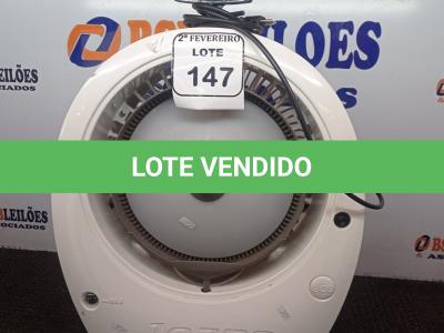 LOTE 147 - 01 CLIMATIZADOR PORTÁTIL MARCA JOAPE 110V. (NO ESTADO) ATENÇÃO! FAZER A VISITAÇÃO ANTES DE ARREMATAR, NÃO SABEMOS SE FUNCIONA. LEILÃO NÃO TEM GARANTIA E NEM DEVOLUÇÃO, SUJEITO A POSSÍVEIS AVARIAS VISÍVEIS/OCULTAS E/OU AUSÊNCIA DE COMPONENTES.