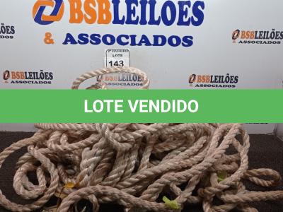 LOTE 143 - 01 LOTE COM CORDAS PARA RAPEL. (NO ESTADO) ATENÇÃO! FAZER A VISITAÇÃO ANTES DE ARREMATAR, NÃO SABEMOS SE FUNCIONA. LEILÃO NÃO TEM GARANTIA E NEM DEVOLUÇÃO, SUJEITO A POSSÍVEIS AVARIAS VISÍVEIS/OCULTAS E/OU AUSÊNCIA DE COMPONENTES.