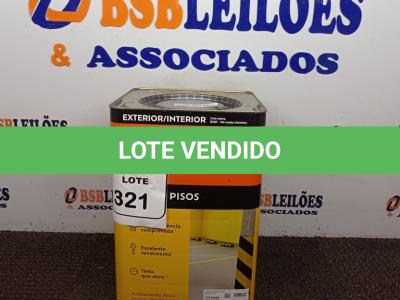 LOTE 321 -  01 LATA DE TINTA DE PISO MARCA SUVINIL NA COR CINZA ESCURO FOSCO. (NO ESTADO) ATENÇÃO! FAZER A VISITAÇÃO ANTES DE ARREMATAR, NÃO SABEMOS SE FUNCIONA. LEILÃO NÃO TEM GARANTIA E NEM DEVOLUÇÃO, SUJEITO A POSSÍVEIS AVARIAS VISÍVEIS/OCULTAS E/OU AUSÊNCIA DE COMPONENTES.