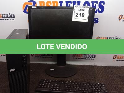 LOTE 218 -  01 CPU LENOVO E 01 MONITOR POSITIVO COM TECLADO. (NO ESTADO) ATENÇÃO! FAZER A VISITAÇÃO ANTES DE ARREMATAR, NÃO SABEMOS SE FUNCIONA. LEILÃO NÃO TEM GARANTIA E NEM DEVOLUÇÃO, SUJEITO A POSSÍVEIS AVARIAS VISÍVEIS/OCULTAS E/OU AUSÊNCIA DE COMPONENTES.