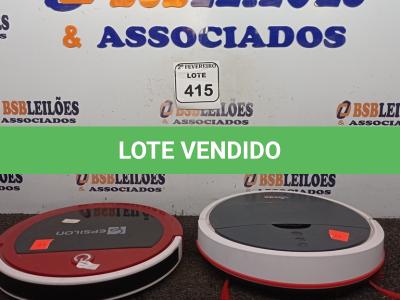 LOTE 415 - 02 ASPIRADORES ROBÔ MARCAS VILEDA E EPISILON. (NO ESTADO) ATENÇÃO! FAZER A VISITAÇÃO ANTES DE ARREMATAR, NÃO SABEMOS SE FUNCIONA. LEILÃO NÃO TEM GARANTIA E NEM DEVOLUÇÃO, SUJEITO A POSSÍVEIS AVARIAS VISÍVEIS/OCULTAS E/OU AUSÊNCIA DE COMPONENTES.