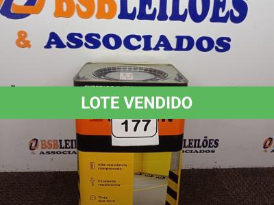 LOTE 177 - 01 LATA DE TINTA EXTERIOR/INTERIOR PARA PISO NA COR FOSCO CINZA ESCURO DE 18L SUVINIL. (NO ESTADO) ATENÇÃO! FAZER A VISITAÇÃO ANTES DE ARREMATAR, NÃO SABEMOS SE FUNCIONA. LEILÃO NÃO TEM GARANTIA E NEM DEVOLUÇÃO, SUJEITO A POSSÍVEIS AVARIAS VISÍVEIS/OCULTAS E/OU AUSÊNCIA DE COMPONENTES.