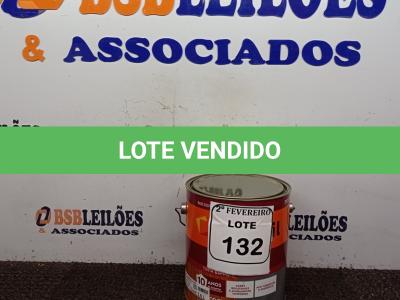 LOTE 132 - 01 LATA DE TINTA ESMALTE SINTÉTICO PARA MADEIRA E METAL 3,6L NA COR BRILHANTE AMARELO OURO MARCA SUVINIL (NOVO). (NO ESTADO) ATENÇÃO! FAZER A VISITAÇÃO ANTES DE ARREMATAR, NÃO SABEMOS SE FUNCIONA. LEILÃO NÃO TEM GARANTIA E NEM DEVOLUÇÃO, SUJEITO A POSSÍVEIS AVARIAS VISÍVEIS/OCULTAS E/OU AUSÊNCIA DE COMPONENTES.