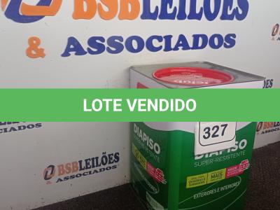LOTE 327 - 01 LATA DE TINTA IQUINE DIA PISO NA COR AZUL PROFUNDO 18 L. (NO ESTADO) ATENÇÃO! FAZER A VISITAÇÃO ANTES DE ARREMATAR, NÃO SABEMOS SE FUNCIONA. LEILÃO NÃO TEM GARANTIA E NEM DEVOLUÇÃO, SUJEITO A POSSÍVEIS AVARIAS VISÍVEIS/OCULTAS E/OU AUSÊNCIA DE COMPONENTES.