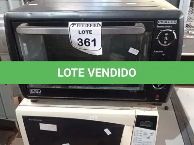 LOTE 361 - 01 FORNO ELÉTRICO MARCA BLACK E DECKER, 01 MICRO-ONDAS PANASONIC E 01 PURIFICADOR DE ÁGUA P/GARRAFÃO MARCA IBBL. (NO ESTADO) ATENÇÃO! FAZER A VISITAÇÃO ANTES DE ARREMATAR, NÃO SABEMOS SE FUNCIONA. LEILÃO NÃO TEM GARANTIA E NEM DEVOLUÇÃO, SUJEITO A POSSÍVEIS AVARIAS VISÍVEIS/OCULTAS E/OU AUSÊNCIA DE COMPONENTES.