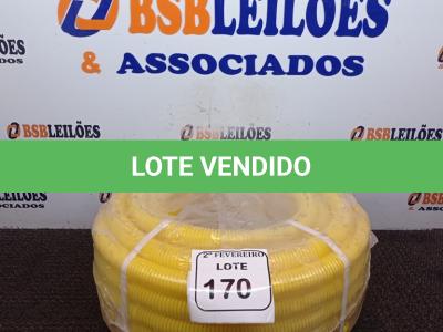 LOTE 170 - 01 ROLO DE ELETRODUTO FLEXÍVEL CORRUGADO DE PVC KROMA. (NOVO) (NO ESTADO) ATENÇÃO! FAZER A VISITAÇÃO ANTES DE ARREMATAR, NÃO SABEMOS SE FUNCIONA. LEILÃO NÃO TEM GARANTIA E NEM DEVOLUÇÃO, SUJEITO A POSSÍVEIS AVARIAS VISÍVEIS/OCULTAS E/OU AUSÊNCIA DE COMPONENTES.
