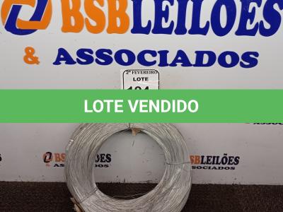 LOTE 194 - 10 KG DE ARAME ZINCADO MACIO BWG22-071MM. (NO ESTADO) ATENÇÃO! FAZER A VISITAÇÃO ANTES DE ARREMATAR, NÃO SABEMOS SE FUNCIONA. LEILÃO NÃO TEM GARANTIA E NEM DEVOLUÇÃO, SUJEITO A POSSÍVEIS AVARIAS VISÍVEIS/OCULTAS E/OU AUSÊNCIA DE COMPONENTES.