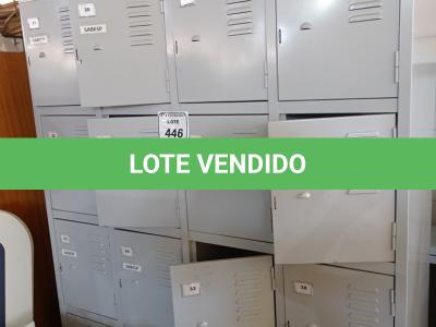 LOTE 446 - 01 ARMÁRIO EM AÇO ROUPEIRO COM 20 PORTAS. (NO ESTADO) ATENÇÃO! FAZER A VISITAÇÃO ANTES DE ARREMATAR, NÃO SABEMOS SE FUNCIONA. LEILÃO NÃO TEM GARANTIA E NEM DEVOLUÇÃO, SUJEITO A POSSÍVEIS AVARIAS VISÍVEIS/OCULTAS E/OU AUSÊNCIA DE COMPONENTES.
