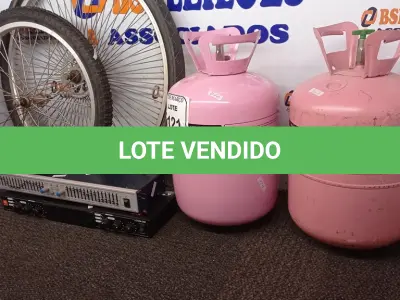 LOTE 121 - 02 RODAS DE BICICLETAS, 02 BOTIJÕES DE GÁS, 01 AMPLIFICADOR JBL CSM-32 E 01 REGULADOR DE ÁUDIO OGE1520 MARCA ONEAL. (NO ESTADO) ATENÇÃO! FAZER A VISITAÇÃO ANTES DE ARREMATAR, NÃO SABEMOS SE FUNCIONA. LEILÃO NÃO TEM GARANTIA E NEM DEVOLUÇÃO, SUJEITO A POSSÍVEIS AVARIAS VISÍVEIS/OCULTAS E/OU AUSÊNCIA DE COMPONENTES.