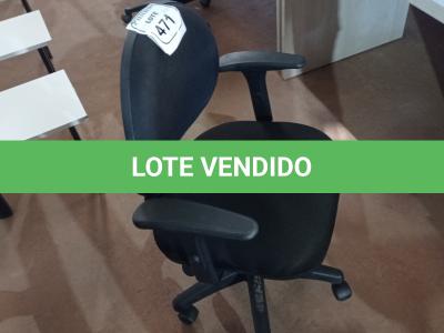 LOTE 471 - 01 CADEIRA GIRATÓRIA PARA ESCRITÓRIO. (NO ESTADO) ATENÇÃO! FAZER A VISITAÇÃO ANTES DE ARREMATAR, NÃO SABEMOS SE FUNCIONA. LEILÃO NÃO TEM GARANTIA E NEM DEVOLUÇÃO, SUJEITO A POSSÍVEIS AVARIAS VISÍVEIS/OCULTAS E/OU AUSÊNCIA DE COMPONENTES.