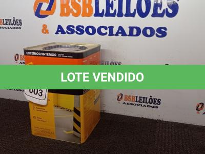 LOTE 003 - 01 LATA DE TINTA SUVINIL 18L NA COR FOSCO CINZA ESCURO. (NO ESTADO) ATENÇÃO! FAZER A VISITAÇÃO ANTES DE ARREMATAR, NÃO SABEMOS SE FUNCIONA. LEILÃO NÃO TEM GARANTIA E NEM DEVOLUÇÃO, SUJEITO A POSSÍVEIS AVARIAS VISÍVEIS/OCULTAS E/OU AUSÊNCIA DE COMPONENTES.