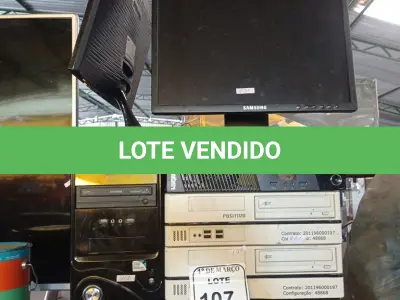 LOTE 107 - 05 CPU’S MARCAS E MODELOS DIVERSOS E 02 MONITORES. (NO ESTADO) ATENÇÃO! FAZER A VISITAÇÃO ANTES DE ARREMATAR, NÃO SABEMOS SE FUNCIONA. LEILÃO NÃO TEM GARANTIA E NEM DEVOLUÇÃO, SUJEITO A POSSÍVEIS AVARIAS VISÍVEIS/OCULTAS E/OU AUSÊNCIA DE COMPONENTES.