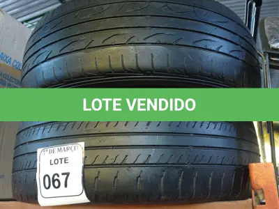 LOTE 067 - 02 PNEUS USADOS 195-60/15. (NO ESTADO) ATENÇÃO! FAZER A VISITAÇÃO ANTES DE ARREMATAR, NÃO SABEMOS SE FUNCIONA. LEILÃO NÃO TEM GARANTIA E NEM DEVOLUÇÃO, SUJEITO A POSSÍVEIS AVARIAS VISÍVEIS/OCULTAS E/OU AUSÊNCIA DE COMPONENTES.