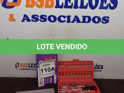LOTE 110 - 01 CONJUNTO DE 46 PEÇAS DE MANGAS DE FERREMENTAS. (NOVO) (NO ESTADO) ATENÇÃO! FAZER A VISITAÇÃO ANTES DE ARREMATAR, NÃO SABEMOS SE FUNCIONA. LEILÃO NÃO TEM GARANTIA E NEM DEVOLUÇÃO, SUJEITO A POSSÍVEIS AVARIAS VISÍVEIS/OCULTAS E/OU AUSÊNCIA DE COMPONENTES.