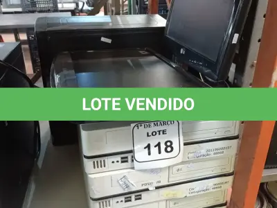 LOTE 118 - 04 CPU’S, SENDO 03 POSITIVO E 02 MONITORES LCD PARA RETIRADA DE PEÇAS. (NO ESTADO) ATENÇÃO! FAZER A VISITAÇÃO ANTES DE ARREMATAR, NÃO SABEMOS SE FUNCIONA. LEILÃO NÃO TEM GARANTIA E NEM DEVOLUÇÃO, SUJEITO A POSSÍVEIS AVARIAS VISÍVEIS/OCULTAS E/OU AUSÊNCIA DE COMPONENTES.