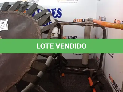 LOTE 151 - 01 SUPORTE PARA BICICLETA E 01 MINI JUMP. (NO ESTADO) ATENÇÃO! FAZER A VISITAÇÃO ANTES DE ARREMATAR, NÃO SABEMOS SE FUNCIONA. LEILÃO NÃO TEM GARANTIA E NEM DEVOLUÇÃO, SUJEITO A POSSÍVEIS AVARIAS VISÍVEIS/OCULTAS E/OU AUSÊNCIA DE COMPONENTES.