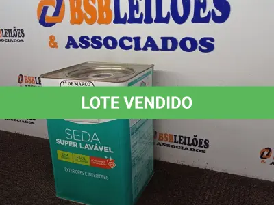 LOTE 192 - 01 LATA DE TINTA SEDA SUPER LAVÁVEL IQUINE NA COR BASE C ACETINADO 18 LITROS. (NO ESTADO) ATENÇÃO! FAZER A VISITAÇÃO ANTES DE ARREMATAR, NÃO SABEMOS SE FUNCIONA. LEILÃO NÃO TEM GARANTIA E NEM DEVOLUÇÃO, SUJEITO A POSSÍVEIS AVARIAS VISÍVEIS/OCULTAS E/OU AUSÊNCIA DE COMPONENTES.