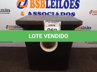 LOTE 060 - 01 CAIXA DE GORDURA ESGOTO CESTO DE LIMPEZA REMOVÍVEL. (NOVO) (NO ESTADO) ATENÇÃO! FAZER A VISITAÇÃO ANTES DE ARREMATAR, NÃO SABEMOS SE FUNCIONA. LEILÃO NÃO TEM GARANTIA E NEM DEVOLUÇÃO, SUJEITO A POSSÍVEIS AVARIAS VISÍVEIS/OCULTAS E/OU AUSÊNCIA DE COMPONENTES.