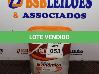 LOTE 053 - 01 GALÃO DE TINTA INTERIOR/EXTERIOR DE 16L ECO B NEVE MARCA RENOCRIL. (NOVO) (NO ESTADO) ATENÇÃO! FAZER A VISITAÇÃO ANTES DE ARREMATAR, NÃO SABEMOS SE FUNCIONA. LEILÃO NÃO TEM GARANTIA E NEM DEVOLUÇÃO, SUJEITO A POSSÍVEIS AVARIAS VISÍVEIS/OCULTAS E/OU AUSÊNCIA DE COMPONENTES.