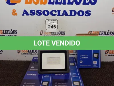 LOTE 246 - 05 REFLETORES DE LED 100W.(NOVO) (NO ESTADO) ATENÇÃO! FAZER A VISITAÇÃO ANTES DE ARREMATAR, NÃO SABEMOS SE FUNCIONA. LEILÃO NÃO TEM GARANTIA E NEM DEVOLUÇÃO, SUJEITO A POSSÍVEIS AVARIAS VISÍVEIS/OCULTAS E/OU AUSÊNCIA DE COMPONENTES.