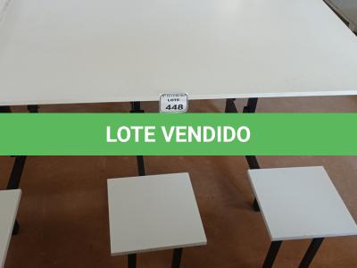 LOTE 448 - 01 MESA EM FERRO E MADEIRA PARA REFEITÓRIO 10 LUGARES. (NO ESTADO) ATENÇÃO! FAZER A VISITAÇÃO ANTES DE ARREMATAR, NÃO SABEMOS SE FUNCIONA. LEILÃO NÃO TEM GARANTIA E NEM DEVOLUÇÃO, SUJEITO A POSSÍVEIS AVARIAS VISÍVEIS/OCULTAS E/OU AUSÊNCIA DE COMPONENTES.