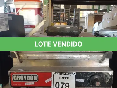LOTE 079 - 01 CHAPA ELÉTRICA MARCA CROYDON. (NO ESTADO) ATENÇÃO! FAZER A VISITAÇÃO ANTES DE ARREMATAR, NÃO SABEMOS SE FUNCIONA. LEILÃO NÃO TEM GARANTIA E NEM DEVOLUÇÃO, SUJEITO A POSSÍVEIS AVARIAS VISÍVEIS/OCULTAS E/OU AUSÊNCIA DE COMPONENTES.