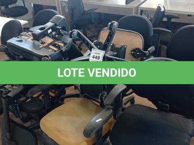 LOTE 449 - 10 CADEIRAS GIRATÓRIAS COM AVARIAS. (NO ESTADO) ATENÇÃO! FAZER A VISITAÇÃO ANTES DE ARREMATAR, NÃO SABEMOS SE FUNCIONA. LEILÃO NÃO TEM GARANTIA E NEM DEVOLUÇÃO, SUJEITO A POSSÍVEIS AVARIAS VISÍVEIS/OCULTAS E/OU AUSÊNCIA DE COMPONENTES.