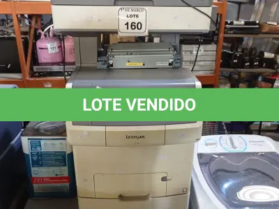 LOTE 160 - 01 IMPRESSORA MULTIFUNCIONAL X748DE MARCA LEXMARK. (NO ESTADO) ATENÇÃO! FAZER A VISITAÇÃO ANTES DE ARREMATAR, NÃO SABEMOS SE FUNCIONA. LEILÃO NÃO TEM GARANTIA E NEM DEVOLUÇÃO, SUJEITO A POSSÍVEIS AVARIAS VISÍVEIS/OCULTAS E/OU AUSÊNCIA DE COMPONENTES.