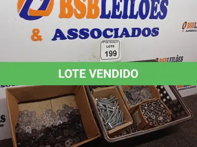 LOTE 199 - 01 LOTE COM PARAFUSOS SEXTAVADOS, ARRUELAS E PORCAS. (NO ESTADO) ATENÇÃO! FAZER A VISITAÇÃO ANTES DE ARREMATAR, NÃO SABEMOS SE FUNCIONA. LEILÃO NÃO TEM GARANTIA E NEM DEVOLUÇÃO, SUJEITO A POSSÍVEIS AVARIAS VISÍVEIS/OCULTAS E/OU AUSÊNCIA DE COMPONENTES.