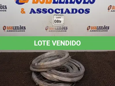 LOTE 089 - 01 LOTE COM 09 ROLOS DE ARAME GALVANIZADO. (NO ESTADO) ATENÇÃO! FAZER A VISITAÇÃO ANTES DE ARREMATAR, NÃO SABEMOS SE FUNCIONA. LEILÃO NÃO TEM GARANTIA E NEM DEVOLUÇÃO, SUJEITO A POSSÍVEIS AVARIAS VISÍVEIS/OCULTAS E/OU AUSÊNCIA DE COMPONENTES.