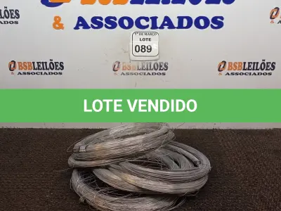 LOTE 089 - 01 LOTE COM 09 ROLOS DE ARAME GALVANIZADO. (NO ESTADO) ATENÇÃO! FAZER A VISITAÇÃO ANTES DE ARREMATAR, NÃO SABEMOS SE FUNCIONA. LEILÃO NÃO TEM GARANTIA E NEM DEVOLUÇÃO, SUJEITO A POSSÍVEIS AVARIAS VISÍVEIS/OCULTAS E/OU AUSÊNCIA DE COMPONENTES.