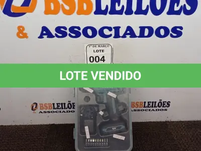 LOTE 004 - 01 PARAFUSADEIRA WESCO 12V. (NO ESTADO) ATENÇÃO! FAZER A VISITAÇÃO ANTES DE ARREMATAR, NÃO SABEMOS SE FUNCIONA. LEILÃO NÃO TEM GARANTIA E NEM DEVOLUÇÃO, SUJEITO A POSSÍVEIS AVARIAS VISÍVEIS/OCULTAS E/OU AUSÊNCIA DE COMPONENTES.