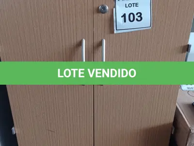LOTE 103 - 01 ARMÁRIO BAIXO EM MADEIRA 02 PORTAS. (NO ESTADO EM QUE SE ENCONTRA. SUJEITO A AVARIAS OCULTAS/VISÍVEIS.)