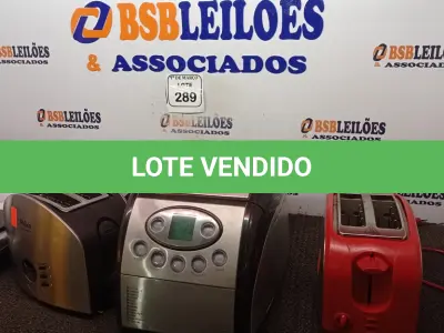 LOTE 289 - 01 LOTE COM SANDUICHEIRAS, TORRADEIRAS E 01 MÁQUINA DE PÃO. (NO ESTADO) ATENÇÃO! FAZER A VISITAÇÃO ANTES DE ARREMATAR, NÃO SABEMOS SE FUNCIONA. LEILÃO NÃO TEM GARANTIA E NEM DEVOLUÇÃO, SUJEITO A POSSÍVEIS AVARIAS VISÍVEIS/OCULTAS E/OU AUSÊNCIA DE COMPONENTES.
