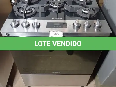 LOTE 025 - 01 FOGÃO BRASTEMP 05 BOCAS BIVOLT (STOVE). (NO ESTADO EM QUE SE ENCONTRA. SUJEITO A AVARIAS OCULTAS/VISÍVEIS.) BJ7374S