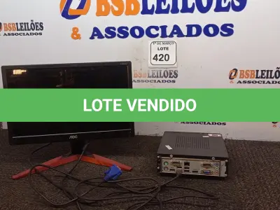 LOTE 420 - 01 MINI CPU ELGIN E 01 MONITOR AOC. (NO ESTADO) ATENÇÃO! FAZER A VISITAÇÃO ANTES DE ARREMATAR, NÃO SABEMOS SE FUNCIONA. LEILÃO NÃO TEM GARANTIA E NEM DEVOLUÇÃO, SUJEITO A POSSÍVEIS AVARIAS VISÍVEIS/OCULTAS E/OU AUSÊNCIA DE COMPONENTES.