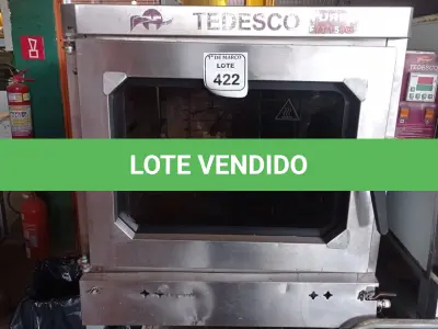 LOTE 422 - 01 FORNO ELÉTRICO TEDESCO TURBO FTT 150G. (NO ESTADO) ATENÇÃO! FAZER A VISITAÇÃO ANTES DE ARREMATAR, NÃO SABEMOS SE FUNCIONA. LEILÃO NÃO TEM GARANTIA E NEM DEVOLUÇÃO, SUJEITO A POSSÍVEIS AVARIAS VISÍVEIS/OCULTAS E/OU AUSÊNCIA DE COMPONENTES.