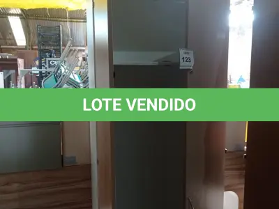 LOTE 123 - 01 ARMÁRIO MADEIRA ESCURA COM DUAS PORTAS. (NO ESTADO EM QUE SE ENCONTRA. SUJEITO A AVARIAS OCULTAS/VISÍVEIS.)