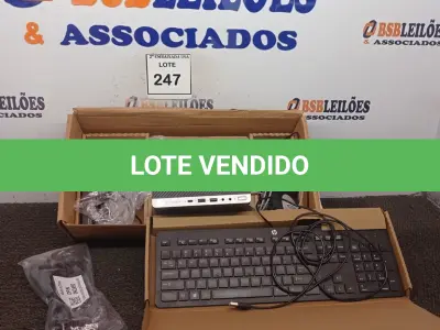 LOTE 247 - 01 CPU HP, MOUSE, TECLADO E CARREGADOR.(NO ESTADO EM QUE SE ENCONTRA. SUJEITO A AVARIAS OCULTAS/VISÍVEIS.) BD0557P