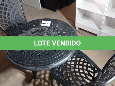 LOTE 087 - 02 GARDEN CHAIR. (CADEIRAS DE JARDIM) E 01 GARDEN IRON TABLE (MESA DE FERRO DE JARDIM) (NO ESTADO EM QUE SE ENCONTRA. SUJEITO A AVARIAS OCULTAS/VISÍVEIS.) AV9410R/ AV9419E/ AV9419G