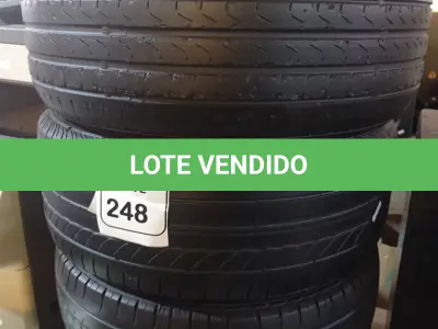 LOTE 248 - 04 PNEUS MEIA VIDA 215/50 ARO 17. (NO ESTADO) ATENÇÃO! FAZER A VISITAÇÃO ANTES DE ARREMATAR, NÃO SABEMOS SE FUNCIONA. LEILÃO NÃO TEM GARANTIA E NEM DEVOLUÇÃO, SUJEITO A POSSÍVEIS AVARIAS VISÍVEIS/OCULTAS E/OU AUSÊNCIA DE COMPONENTES.
