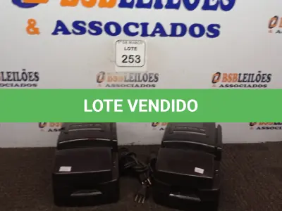 LOTE 253 - 02 IMPRESSORAS TÉRMICAS NÃO FISCAIS PMF. (NO ESTADO) ATENÇÃO! FAZER A VISITAÇÃO ANTES DE ARREMATAR, NÃO SABEMOS SE FUNCIONA. LEILÃO NÃO TEM GARANTIA E NEM DEVOLUÇÃO, SUJEITO A POSSÍVEIS AVARIAS VISÍVEIS/OCULTAS E/OU AUSÊNCIA DE COMPONENTES.