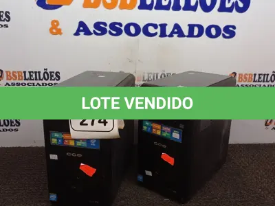 LOTE 274 - 02 CPU’S MARCA CCE. (NO ESTADO) ATENÇÃO! FAZER A VISITAÇÃO ANTES DE ARREMATAR, NÃO SABEMOS SE FUNCIONA. LEILÃO NÃO TEM GARANTIA E NEM DEVOLUÇÃO, SUJEITO A POSSÍVEIS AVARIAS VISÍVEIS/OCULTAS E/OU AUSÊNCIA DE COMPONENTES.