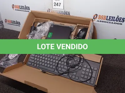 LOTE 247 - 01 CPU HP, MOUSE, TECLADO E CARREGADOR.(NO ESTADO EM QUE SE ENCONTRA. SUJEITO A AVARIAS OCULTAS/VISÍVEIS.) BD0557P