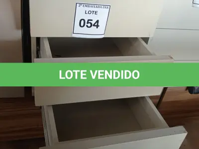 LOTE 054 - 01 GAVETEIRO EM MADEIRA COM 02 GAVETAS. (NO ESTADO EM QUE SE ENCONTRA. SUJEITO A AVARIAS OCULTAS/VISÍVEIS.)