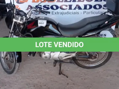 LOTE 002 - 01 HONDA CG 150 TITAN ESD ÁLCOOL/GASOLINA; COR PRETA; ANO 2012/2012. (NO ESTADO)